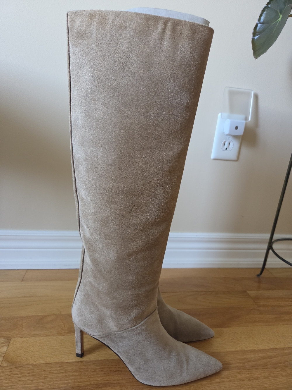 Suede Boots in Beige